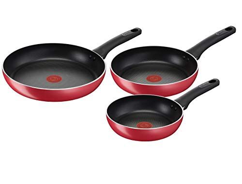 Lagostina Cucina Mediterranea Set di Padelle Antiaderenti in Alluminio Ø 20/24/28 cm, 3 Pezzi, Batteria Pentole Induzione, Gas e Forno, Indicatore Cottura Thermo-Signal, Manici Ergonomici in Bakelite