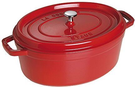 STAUB Cocotte Casseruola Ovale, Ghisa, Rosso Ciliegia, 33 cm