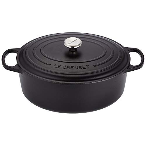 LE CREUSET Cocotte ovale Evolution in ghisa vetrificata, diameter 35 cm, Nero,