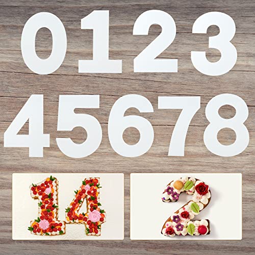 Ysimple Stencil per dolci, 9 pezzi da 0 a 8 numeri fai da te, stencil in plastica piatta, stencil numerico per torte fai da te, biscotti, matrimoni, compleanni, feste (25,4 cm)