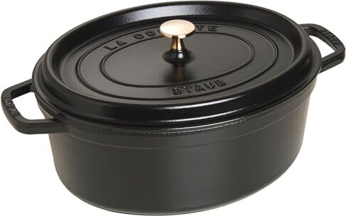 STAUB Cocotte Casseruola Ovale, Ghisa, 8L, Nero, 37 cm