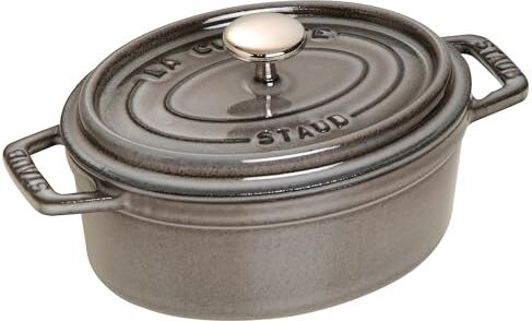 STAUB Cocotte Casseruola Ovale, Ghisa, Grigio Grafite, 17 cm