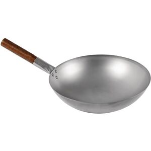 London Wok 330mm - Wok con base rotonda, acciaio morbido, argento - Wok London Wok 330mm - Wok con base rotonda, acciaio morbido, argento - Wok