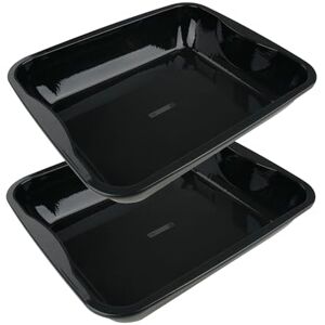FMprofessional FM Professional Set di 2 piatti da forno, piatto smaltato, teglia da forno, teglia da forno, teglia da forno, teglia da forno XXL, in acciaio smaltato, 40 x 34 x 8 cm, colore: nero FMprofessional FM Professional Set di 2 piatti da forno, piatto smaltato, teglia da forno, teglia da forno, teglia da forno, teglia da forno XXL, in acciaio smaltato, 40 x 34 x 8 cm, colore: nero