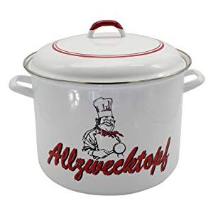 KRÜGER Karl , Pentola Smaltata con Coperchio, 14 cm KRÜGER Karl , Pentola Smaltata con Coperchio, 14 cm