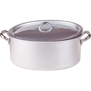 Baldassare Agnelli Pentole Agnelli Linea Family Cooking Alluminio Casseruola Ovale con Due Maniglie e Coperchio, Argento, 30 cm Baldassare Agnelli Pentole Agnelli Linea Family Cooking Alluminio Casseruola Ovale con Due Maniglie e Coperchio, Argento, 30 cm