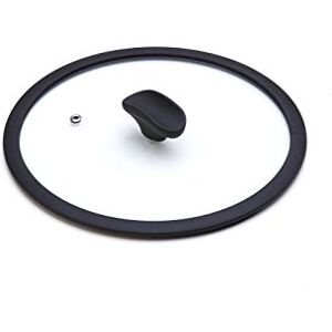 Moneta Temperato Coperchio Piatto con Bordo in Silicone 30 cm, Vetro Moneta Temperato Coperchio Piatto con Bordo in Silicone 30 cm, Vetro