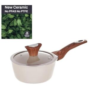 KASANOVA Casseruola con coperchio crema New Ceramic (6 cm un manico) KASANOVA Casseruola con coperchio crema New Ceramic (6 cm un manico)