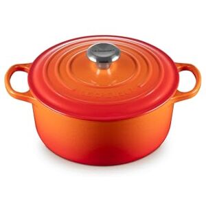LE CREUSET Cocotte rotonda Evolution in ghisa vetrificata con Coperchio, diameter 24 cm, Arancione, 21177240902430 LE CREUSET Cocotte rotonda Evolution in ghisa vetrificata con Coperchio, diameter 24 cm, Arancione, 21177240902430