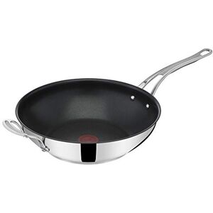 Tefal Jamie Oliver by Cook's Classics E3068835 Padella per wok con rivestimento antiaderente, adatta a induzione, in forno, in acciaio inox, con manico rivettato, 28 cm Tefal Jamie Oliver by Cook's Classics E3068835 Padella per wok con rivestimento antiaderente, adatta a induzione, in forno, in acciaio inox, con manico rivettato, 28 cm