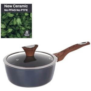 KASANOVA Casseruola un manico 20 cm con coperchio ottanio New Ceramic KASANOVA Casseruola un manico 20 cm con coperchio ottanio New Ceramic