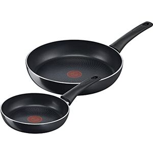 Tefal Generous Cook Set di 2 padelle 20/28 cm rivestimento antiaderente sicuro indicatore di temperatura del segnale termico forma profonda adatto a induzione nero Tefal Generous Cook Set di 2 padelle 20/28 cm rivestimento antiaderente sicuro indicatore di temperatura del segnale termico forma profonda adatto a induzione nero