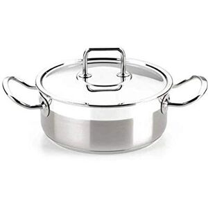 BRA , Casseruola professionale con manici e coperchio, in acciaio Inox 18/10, 20 cm BRA , Casseruola professionale con manici e coperchio, in acciaio Inox 18/10, 20 cm
