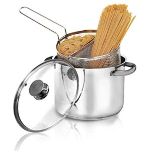 Aeternum Divina Pastarella Doppio Cestello (Pentola per Pasta) 22 cm, Adatto all'induzione, Acciaio Aeternum Divina Pastarella Doppio Cestello (Pentola per Pasta) 22 cm, Adatto all'induzione, Acciaio