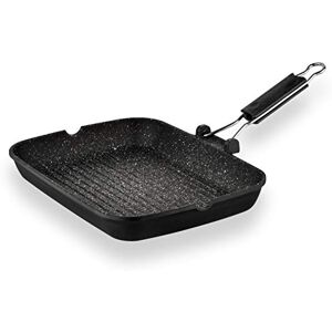 Barazzoni Le Cotture Speciali Bistecchiera cm 35x25, Alluminio Pressofuso con Rivestimento Marmotech a 5 Strati. Made in Italy, Nero Puntinato, cm 35x26 Barazzoni Le Cotture Speciali Bistecchiera cm 35x25, Alluminio Pressofuso con Rivestimento Marmotech a 5 Strati. Made in Italy, Nero Puntinato, cm 35x26