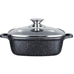 KAMBERG 0008101 – Pentola quadrata 24cm – Alluminio pressofuso – Rivestimento effetto pietra – Con coperchio in vetro – Per tutti i piani cottura, anche induzione KAMBERG 0008101 – Pentola quadrata 24cm – Alluminio pressofuso – Rivestimento effetto pietra – Con coperchio in vetro – Per tutti i piani cottura, anche induzione