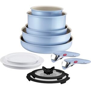 Lagostina Ingenio Pastel, Set di Padelle Antiaderenti 11 Pezzi con Manico Rimovibile, Compatibili con Induzione e Forno, Design Salvaspazio, Colore Brezza Lagostina Ingenio Pastel, Set di Padelle Antiaderenti 11 Pezzi con Manico Rimovibile, Compatibili con Induzione e Forno, Design Salvaspazio, Colore Brezza