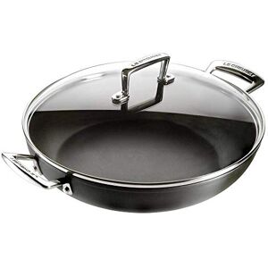 LE CREUSET Tegame Basso in Alluminio Antiaderente con Coperchio vetro, diameter 30 cm, per per tutte le fonti di calore, induzione incluso, Nero, LE CREUSET Tegame Basso in Alluminio Antiaderente con Coperchio vetro, diameter 30 cm, per per tutte le fonti di calore, induzione incluso, Nero,