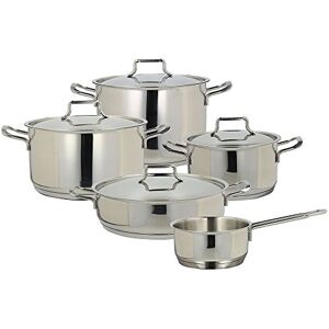 Tognana Vanitosa, Batteria di pentole e padelle, Set con 3 casseruole, 1 pentola, 1 tegame, 4 coperchi, 9 Pezzi, Acciaio Inox Tognana Vanitosa, Batteria di pentole e padelle, Set con 3 casseruole, 1 pentola, 1 tegame, 4 coperchi, 9 Pezzi, Acciaio Inox