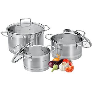 Profi Cook ProfiCook PC-KTS 1223 Set di pentole a induzione, 6 pezzi, per tutti i tipi di fornelli, a induzione, in ceramica, alogeni e a gas, set di pentole in acciaio inox con coperchio, scala interna Profi Cook ProfiCook PC-KTS 1223 Set di pentole a induzione, 6 pezzi, per tutti i tipi di fornelli, a induzione, in ceramica, alogeni e a gas, set di pentole in acciaio inox con coperchio, scala interna
