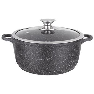KAMBERG 0008032 - Pentola in alluminio pressofuso - 24cm - Effetto pietra - Coperchio in vetro - Per induzione KAMBERG 0008032 - Pentola in alluminio pressofuso - 24cm - Effetto pietra - Coperchio in vetro - Per induzione