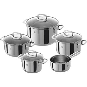 ZWILLING Set di Pentole, 5 Pezzi, 4 Coperchi, Adatto per Induzione, Acciaio Inox, Quadro ZWILLING Set di Pentole, 5 Pezzi, 4 Coperchi, Adatto per Induzione, Acciaio Inox, Quadro
