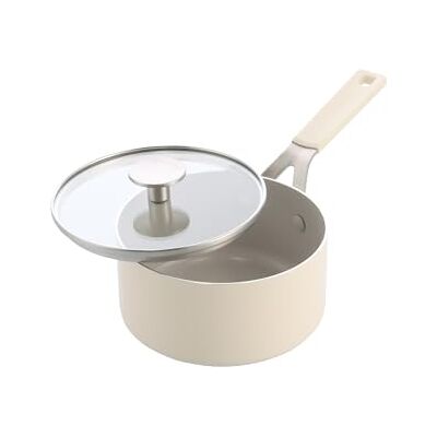 GreenChef KitchenAid Aluminium Casseruola Ceramica Antiaderente con Coperchio Vetro, 16 cm/1,58 L, Senza PFAS, Compatibile Induzione, Manico Acciaio Inox, Adatta Forno, Lavastoviglie, Crema GreenChef KitchenAid Aluminium Casseruola Ceramica Antiaderente con Coperchio Vetro, 16 cm/1,58 L, Senza PFAS, Compatibile Induzione, Manico Acciaio Inox, Adatta Forno, Lavastoviglie, Crema
