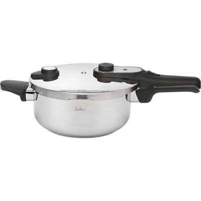 Jata HOGAR Pentola Express a pressione 4 L in acciaio inox, pentola rapida con chiusura girevole, 3 sistemi di sicurezza, adatta per induzione e tutti i tipi di cucina, Ø 22 cm Jata HOGAR Pentola Express a pressione 4 L in acciaio inox, pentola rapida con chiusura girevole, 3 sistemi di sicurezza, adatta per induzione e tutti i tipi di cucina, Ø 22 cm