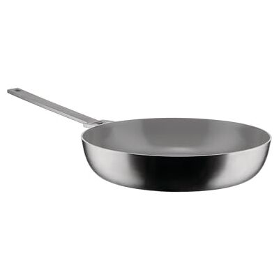 Alessi Convivio Padella Alta a Manico Lungo in Trilamina, Adatta a Induzione, in Acciaio Inossidabile e PVD, Rivestimento Interno Antiaderente Ceramico, 28 cm, Satinata Alessi Convivio Padella Alta a Manico Lungo in Trilamina, Adatta a Induzione, in Acciaio Inossidabile e PVD, Rivestimento Interno Antiaderente Ceramico, 28 cm, Satinata