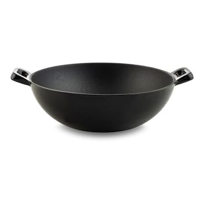 H&H Wok in Ghisa Smaltata 24 cm con 2 Manici – Compatibile con Induzione e Tutti i Piani Cottura H&H Wok in Ghisa Smaltata 24 cm con 2 Manici – Compatibile con Induzione e Tutti i Piani Cottura