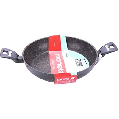 Moneta Hercules Tegame 2 Manici Antiaderente Stone, Alluminio Rivestito, Nero, 24 cm Moneta Hercules Tegame 2 Manici Antiaderente Stone, Alluminio Rivestito, Nero, 24 cm