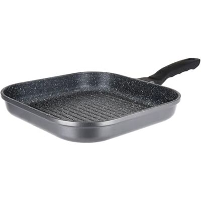 Sitram Padella Grill Ghisa Alluminio Interni Effetto Pietra L28, L28, H4,5 cm Padella antiaderente senza PFOA, manico termoresistente, soft touch, tutti i piani cottura inclusi induzione Sitram Padella Grill Ghisa Alluminio Interni Effetto Pietra L28, L28, H4,5 cm Padella antiaderente senza PFOA, manico termoresistente, soft touch, tutti i piani cottura inclusi induzione