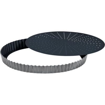 Gobel Tortiera scanalata perforata antiaderente Obsidian fondo mobile Ø 280 mm h28 mm Made in France Gobel Tortiera scanalata perforata antiaderente Obsidian fondo mobile Ø 280 mm h28 mm Made in France