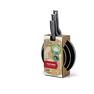 Moneta Eden Set Padelle 20-24-28 cm in Alluminio Riciclato da Lattine, 100% Made in Italy Moneta Eden Set Padelle 20-24-28 cm in Alluminio Riciclato da Lattine, 100% Made in Italy