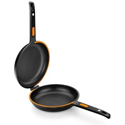 BRA Efficient Duo Padella Doppia per frittata, 20 cm di Diametro, Alluminio fuso, Triple Strato antiaderente, 100% senza PFOA, Per tutti i tipi di piani cottura BRA Efficient Duo Padella Doppia per frittata, 20 cm di Diametro, Alluminio fuso, Triple Strato antiaderente, 100% senza PFOA, Per tutti i tipi di piani cottura