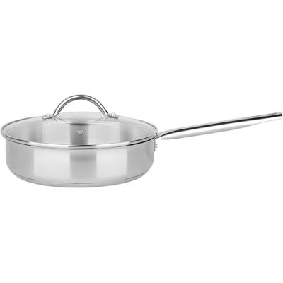 Sitram Padella per pentola a pressione, ø24 cm, 100% in acciaio inossidabile con coperchio in vetro, fondo a triplo spessore, interno senza rivestimento nocivo, tutti i piani cottura, inclusi Sitram Padella per pentola a pressione, ø24 cm, 100% in acciaio inossidabile con coperchio in vetro, fondo a triplo spessore, interno senza rivestimento nocivo, tutti i piani cottura, inclusi