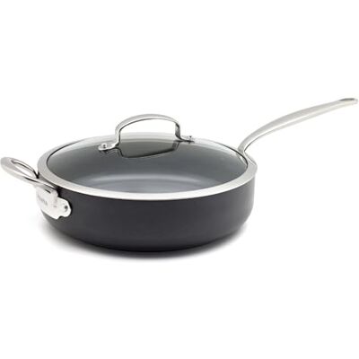 GreenPan Barcelona Padella Antiaderente in Ceramica Sana Anodizzata Dura da 28 cm/4,2L con Coperchio in Vetro, Senza PFAS, Manico in Acciaio Inox, Antigraffio, Induzione, Forno, Lavastoviglie, Nero GreenPan Barcelona Padella Antiaderente in Ceramica Sana Anodizzata Dura da 28 cm/4,2L con Coperchio in Vetro, Senza PFAS, Manico in Acciaio Inox, Antigraffio, Induzione, Forno, Lavastoviglie, Nero