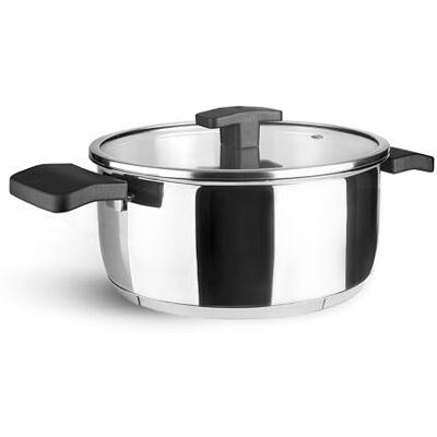 LACOR Casseruola con Coperchio in Pietra Calcarea, Acciaio Inox 18/10, Fondo Triplo Diffusore, Compatibile a Induzione, Lavabile in Lavastoviglie, ø18cm, 2 Litri LACOR Casseruola con Coperchio in Pietra Calcarea, Acciaio Inox 18/10, Fondo Triplo Diffusore, Compatibile a Induzione, Lavabile in Lavastoviglie, ø18cm, 2 Litri