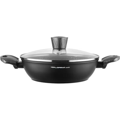 Florina Pentola in alluminio (2,5 l) I Diametro 24 cm, con coperchio in vetro I rivestimento antiaderente, pentola a induzione, ovale, ideale per fornelli a induzione, fornelli a gas Florina Pentola in alluminio (2,5 l) I Diametro 24 cm, con coperchio in vetro I rivestimento antiaderente, pentola a induzione, ovale, ideale per fornelli a induzione, fornelli a gas