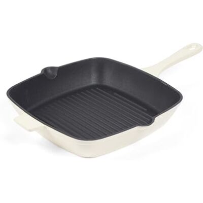 Salter Chester Padella grill in ghisa 26 cm, senza PFAS, crema Salter Chester Padella grill in ghisa 26 cm, senza PFAS, crema