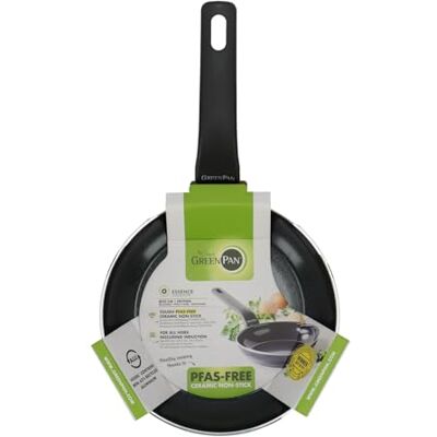 GreenPan Essence Poêle à Frire, 20 cm, Céramique Antiadhésive Thermolon™ Renforcée aux Diamants, Sans PFAS, induzione, lave vaisselle, Four jusqu'à 160°C, Noir GreenPan Essence Poêle à Frire, 20 cm, Céramique Antiadhésive Thermolon™ Renforcée aux Diamants, Sans PFAS, induzione, lave vaisselle, Four jusqu'à 160°C, Noir