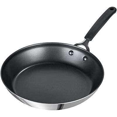 Prestige Padella antiaderente in acciaio inox, 25 cm, facile da pulire, compatibile con induzione, lavabile in lavastoviglie e utilizzabile in forno Prestige Padella antiaderente in acciaio inox, 25 cm, facile da pulire, compatibile con induzione, lavabile in lavastoviglie e utilizzabile in forno