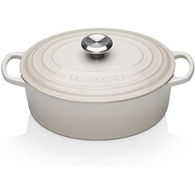 LE CREUSET Casseruola Evolution in Ghisa con Coperchio, diameter 27 cm, Meringue, LE CREUSET Casseruola Evolution in Ghisa con Coperchio, diameter 27 cm, Meringue,