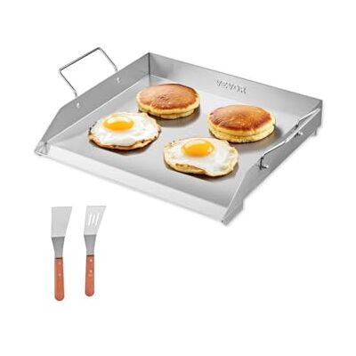 VEVOR Piastra in Acciaio Inox, Piastra Rettangolare Universale da 448x370 mm, Piastra a Gas, Pentole da Fornello Portatili per Famiglie con Manico, per Campeggio, Festa, Picnic, Eventi da Esterno VEVOR Piastra in Acciaio Inox, Piastra Rettangolare Universale da 448x370 mm, Piastra a Gas, Pentole da Fornello Portatili per Famiglie con Manico, per Campeggio, Festa, Picnic, Eventi da Esterno