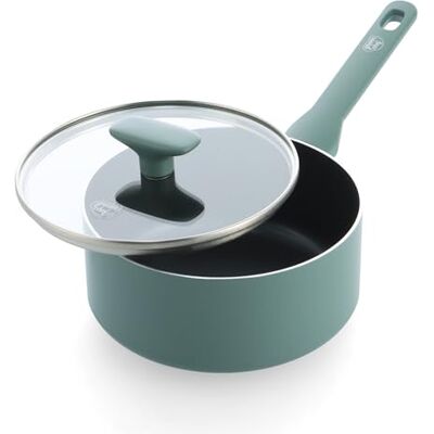 GreenChef Tones Pentola antiaderente in ceramica con coperchio in vetro, 20 cm/3,11 l, a induzione, senza PFAS, lavabile in lavastoviglie, adatta al forno, colore: Blu Smokey GreenChef Tones Pentola antiaderente in ceramica con coperchio in vetro, 20 cm/3,11 l, a induzione, senza PFAS, lavabile in lavastoviglie, adatta al forno, colore: Blu Smokey