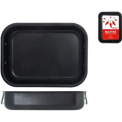 Home Maitre Rosticciera, Rivestimento Antiaderente, 30x22 cm, Alluminio, Antracite/Nero, 32x24x7 cm Home Maitre Rosticciera, Rivestimento Antiaderente, 30x22 cm, Alluminio, Antracite/Nero, 32x24x7 cm