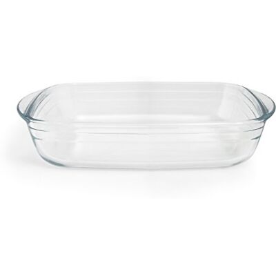 Excelsa Natural Baking Teglia Quadra, Vetro, Trasparente, 25x22x7 cm Excelsa Natural Baking Teglia Quadra, Vetro, Trasparente, 25x22x7 cm