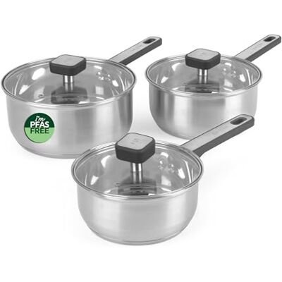 Salter Expert Set di casseruole, 3 pezzi, 16/18/20 cm Salter Expert Set di casseruole, 3 pezzi, 16/18/20 cm