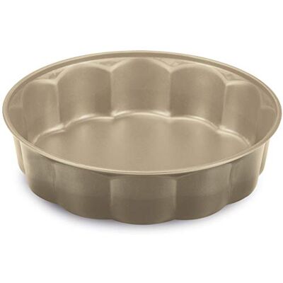 Guardini , Tortiera fiorella Ø 26 cm, Acciaio con rivestimento antiaderente, Champagne e Bronzo, Made in Italy, Linea Gold Elegance Guardini , Tortiera fiorella Ø 26 cm, Acciaio con rivestimento antiaderente, Champagne e Bronzo, Made in Italy, Linea Gold Elegance