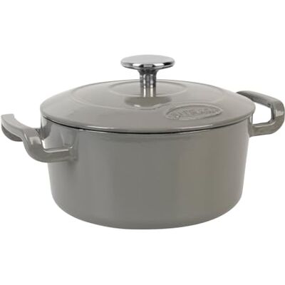 Sitram Casseruola rotonda in ghisa smaltata, diametro 20 cm, 2,5 litri, esterno smaltato, colore: grigio interno bianco, tutte le fonti di calore, inclusa induzione, ideale per pasti 2-3 Sitram Casseruola rotonda in ghisa smaltata, diametro 20 cm, 2,5 litri, esterno smaltato, colore: grigio interno bianco, tutte le fonti di calore, inclusa induzione, ideale per pasti 2-3